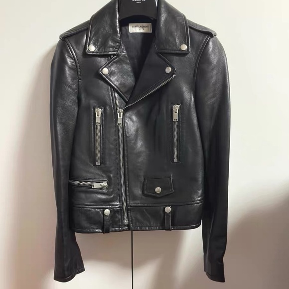 Saint Laurent Jackets & Blazers - Authentic Saint Laurent Black Leather Moto Jacket